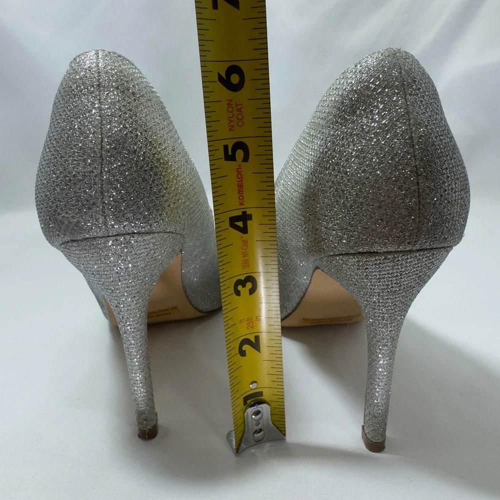 Dream Pairs CHRISTIAN Silver Glitter Pointed Toe Stiletto Heels Women's‎ Size 8